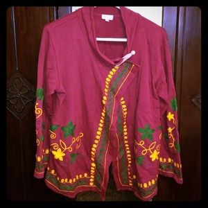 Luv 2 Luv boutique brand embroidered knit jacket